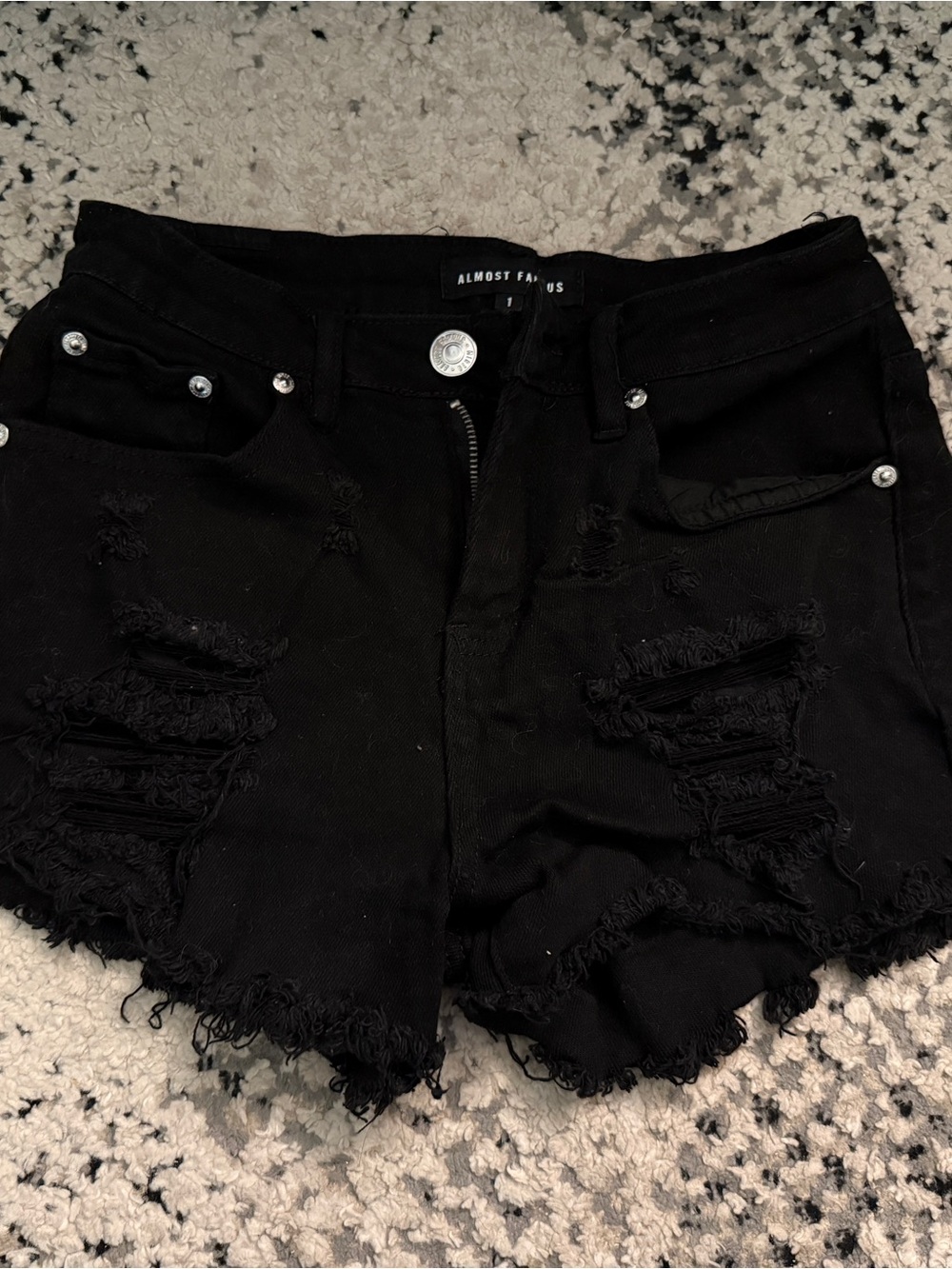 Almost Famous Black Ripped Frayed Denim Shorts
